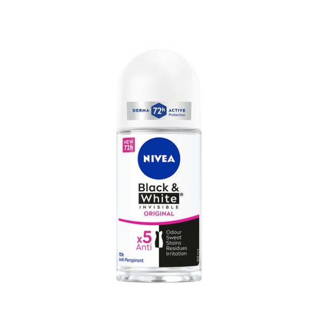Nivea Deo Black & White Clear Invisible Roll-On Γυναικείο Αποσμητικό 50ml