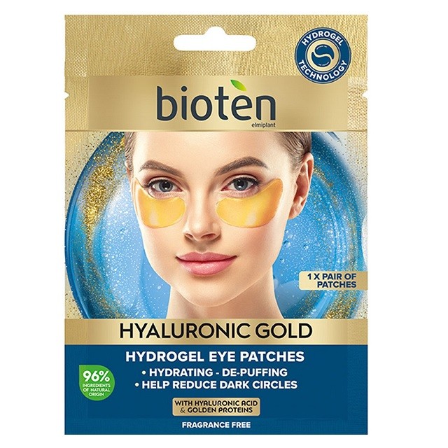 Bioten Hyaluronic Gold Eye Patches Μάσκα Ματιών Για Ενυδάτωση & Μείωση Του Πρηξίματος, 1 Ζευγάρι