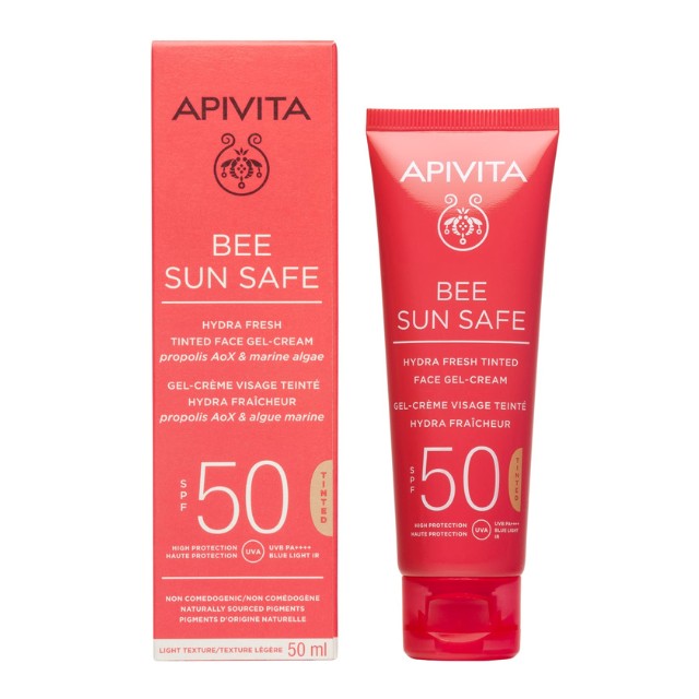 Apivita Bee Sun Safe Hydra Fresh Tinted Face Cream SPF50 Κρέμα Gel Προσώπου Με Χρώμα 50ml