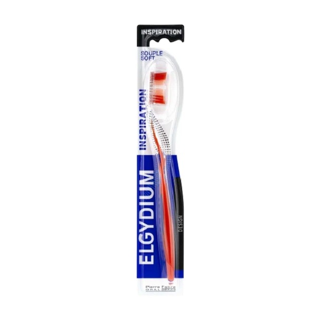 Elgydium Inspiration Super Soft, Οδοντόβουρτσα Πολύ Μαλακή Κόκκινο 1τμχ