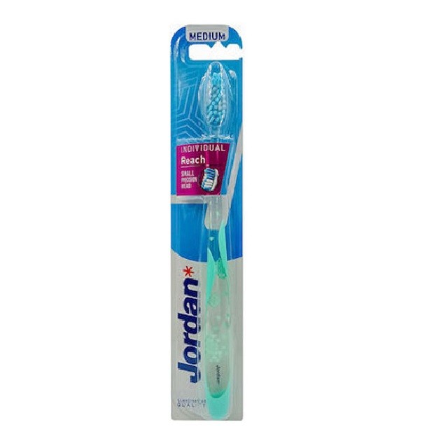 Jordan Individual Reach Medium Οδοντόβουρτσα Μέτρια Σε Γαλάζιο Χρώμα, 1τμχ