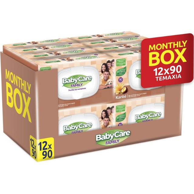 BabyCare Μωρομάντηλα Monthly Box με Karite (12x90τεμ) 1080τεμ