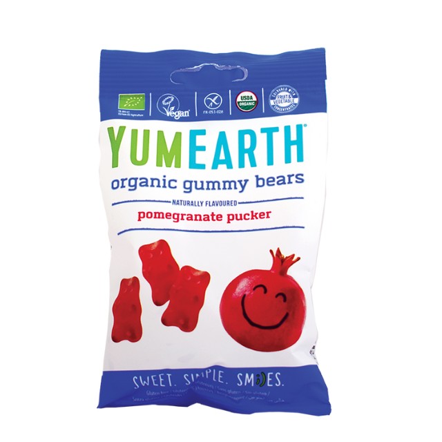 YumEarth Organic Gummy Bears Βιολογικά Ζελεδάκια με Γεύση Ρόδι 50gr