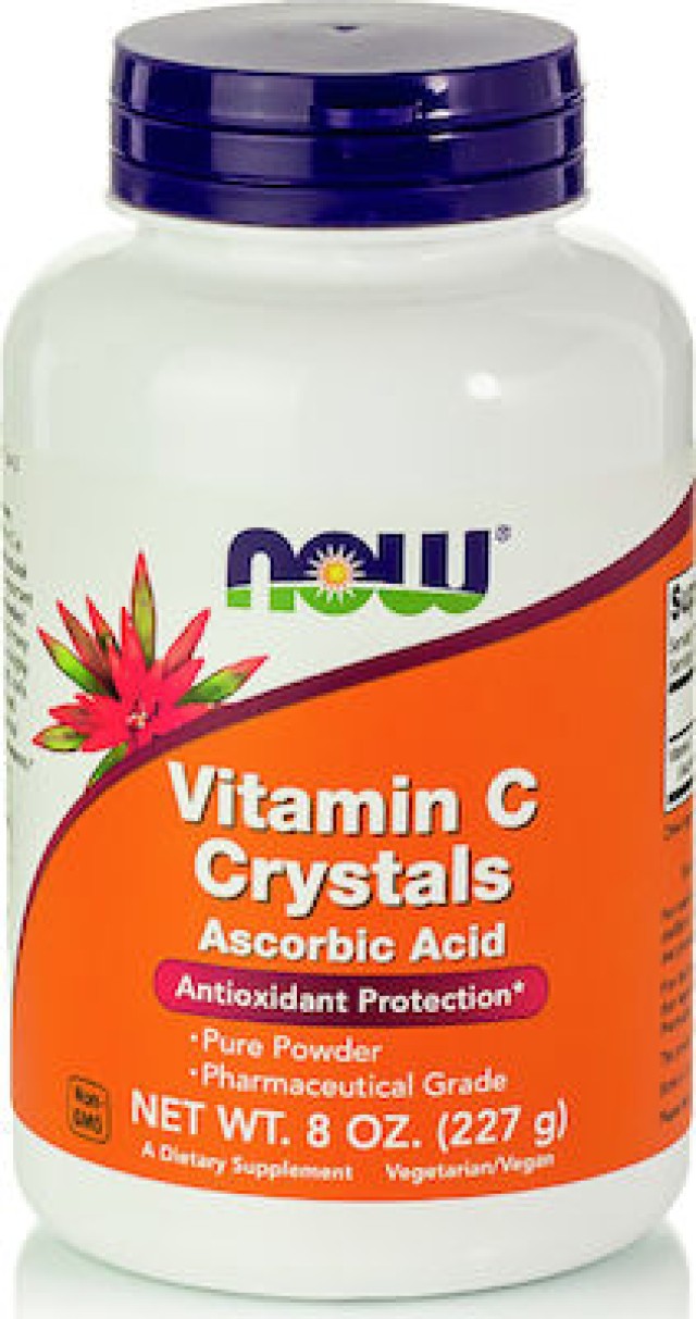NOW FOODS Vitamin C Crystals Ascorbic Acid Συμπλήρωμα Διατροφής Βιταμίνης C Σε Μορφή Σκόνης, 227gr