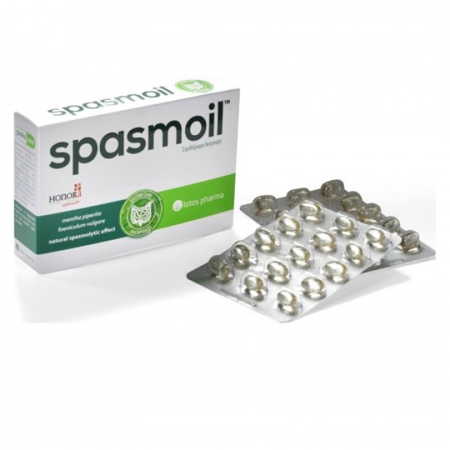 HONORA Spasmoil Φυσικό Σπασμολυτικό Για Ευερέθιστο Έντερο, For Irritable Bowel Syndrome (IBS), 30κάψουλες
