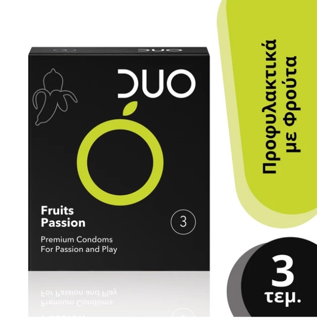 Duo Fruits Passion Προφυλακτικά με Γεύσεις για Δημιουργικότητα & Διασκέδαση, 3τεμ