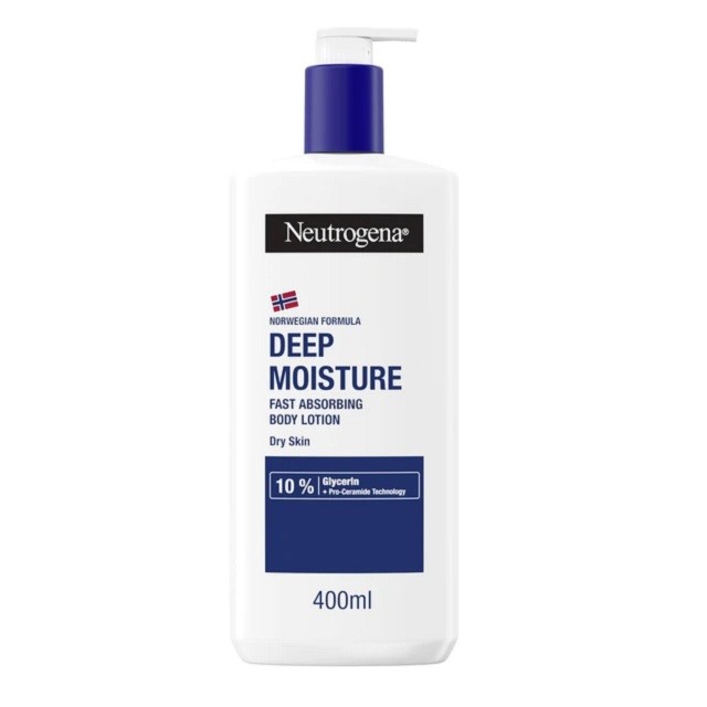 Neutrogena Deep Moisture Instantly Absorbing Body Lotion Ενυδατικό Γαλάκτωμα Σώματος Για Ξηρές Επιδερμίδες, 400ml