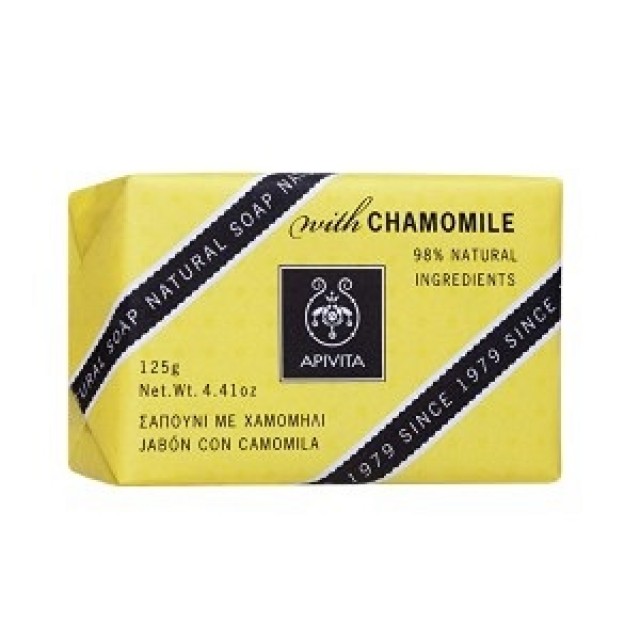 APIVITA Natural Soap Camomille Καταπραϋντικό Σαπούνι για Πρόσωπο & Σώμα με Χαμομήλι, 125gr