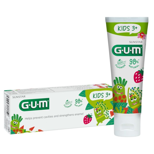 GUM Kids Παιδική Οδοντόκρεμα Με Γεύση Φράουλα Για Παιδιά 3+ Ετών 50ml