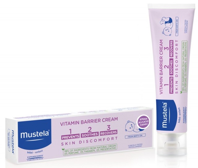 Mustela 123 Vitamin Barrier Cream, Κρέμα Αλλαγής Πάνας, 100ml