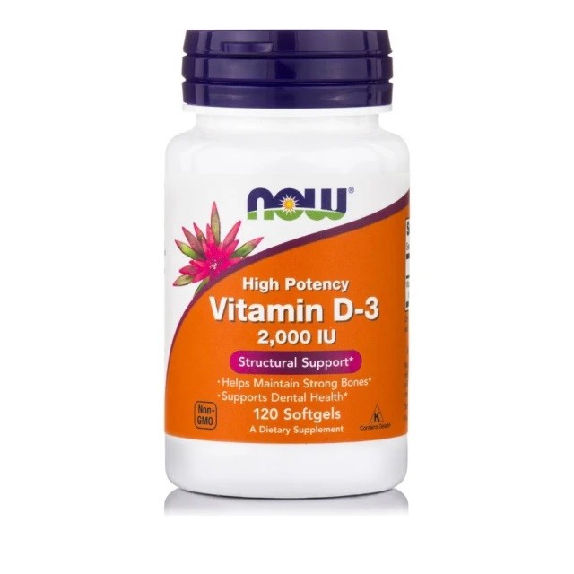 NOW FOODS Vitamin D3 2.000 IU Συμπλήρωμα Διατροφής Για Την Ενίσχυση Του Ανοσοποιητικού & Την Υγεία Των Οστών, 120 Μαλακές Κάψουλες