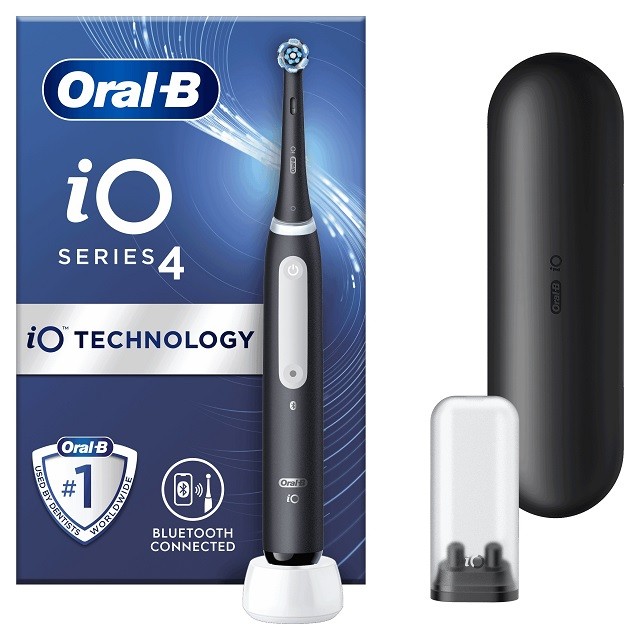 Oral-B iO Series 4 Electric Toothbrush Ηλεκτρική Οδοντόβουρτσα Σε Μαύρο Χρώμα, 1τμχ