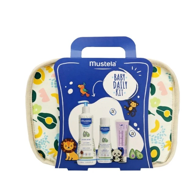 Mustela Baby Daily Πακέτο Cleansing Gel 200ml & Body Lotion 500ml & Κρέμα Αλλαγής Πάνας, 2x50ml & Δώρο Τσαντάκι