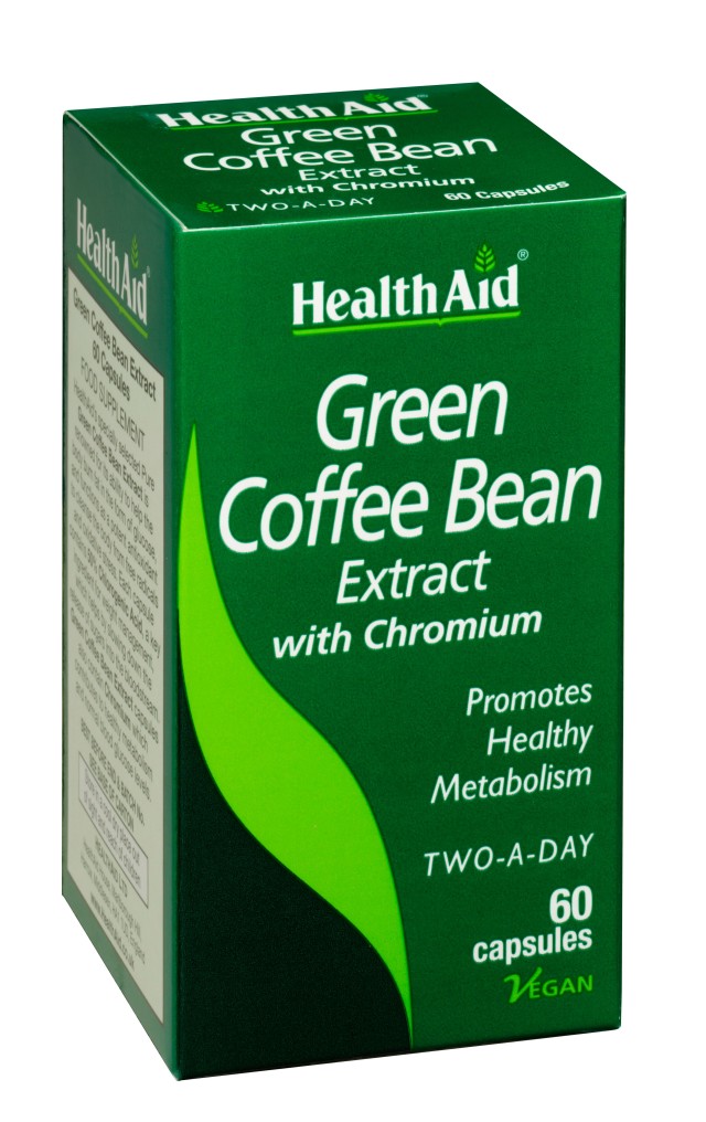 HEALTH AID Green Coffee Bean Extract Συμπλήρωμα με Εκχύλισμα Πράσινου Καφέ & Χρώμιο για Υγιή Μεταβολισμό, 60caps