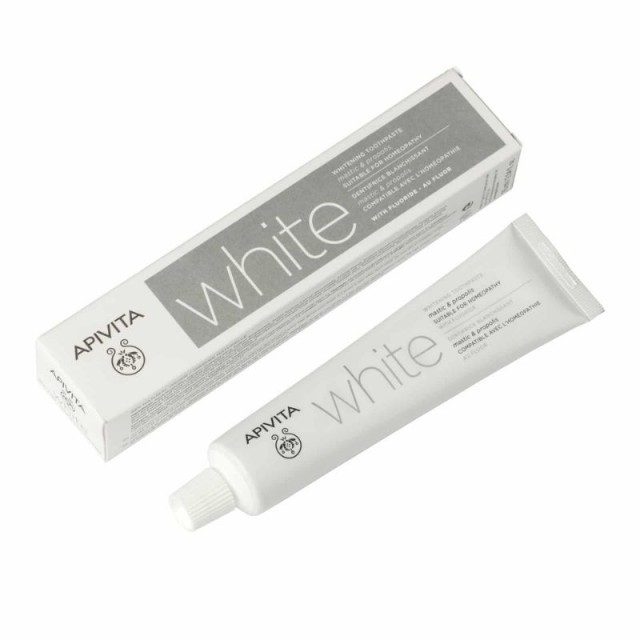 Apivita Natural Dental Care White Λευκαντική Οδοντόκρεμα με Γεύση Μαστίχα και Πρόπολη 75ml