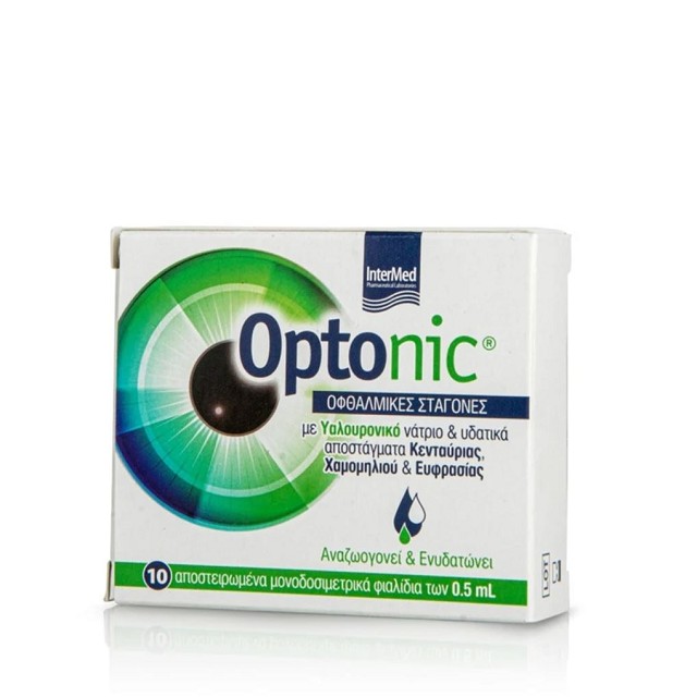 INTERMED Optonic Eye Drops, Οφθαλμικές Σταγόνες με Υαλουρονικό Οξύ 10x0.5ml
