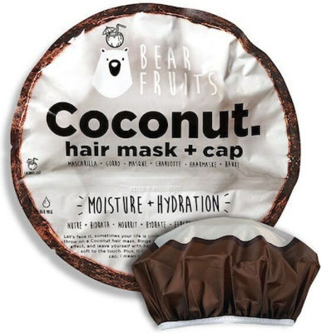 BEAR FRUITS Coconut Μάσκα Μαλλιών Για Φυσική Υγρασία & Ενυδάτωση 20ml + Σκουφάκι Καρύδα
