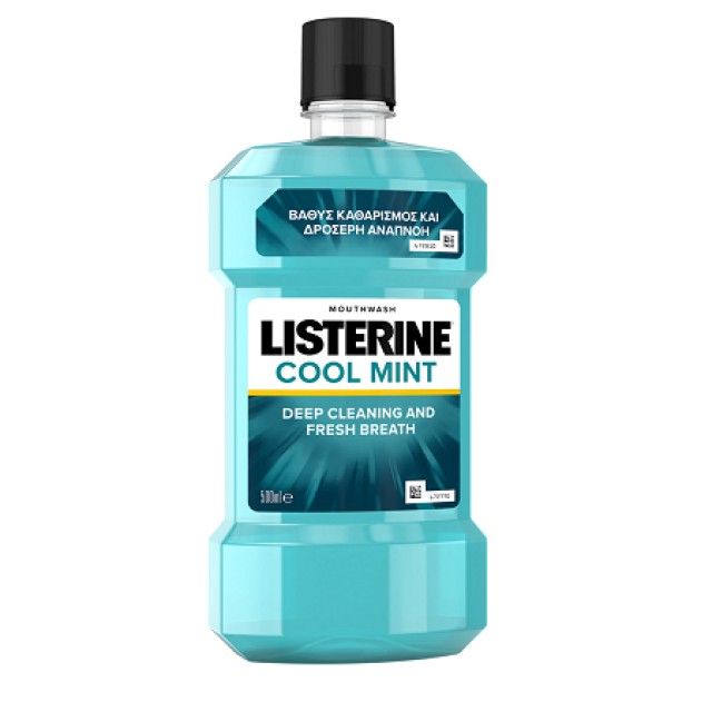 LISTERINE® Στοματικό Διάλυμα Cool Mint για Βαθύ Καθαρισμό & Δροσερή Αναπνοή, 500ml