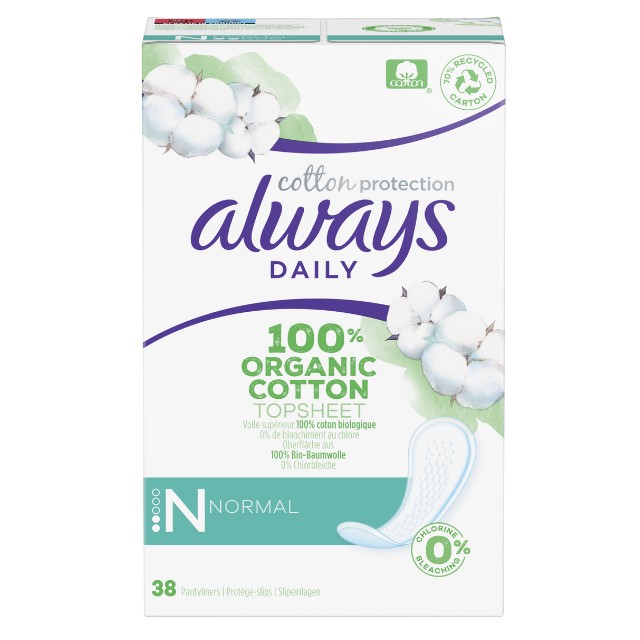Always Daily Cotton Protection Normal Σερβιετάκια για Κανονική Ροή 38τμχ