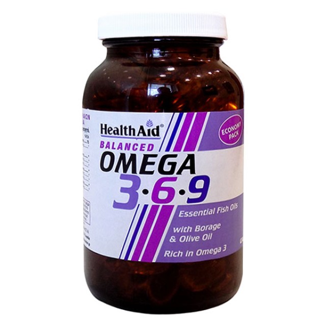 HEALTH AID Balanced Omega 3-6-9, Λιπαρά Οξέα για το Καρδιαγγειακό Σύστημα, τον Εγκέφαλο και το Δέρμα 90Caps