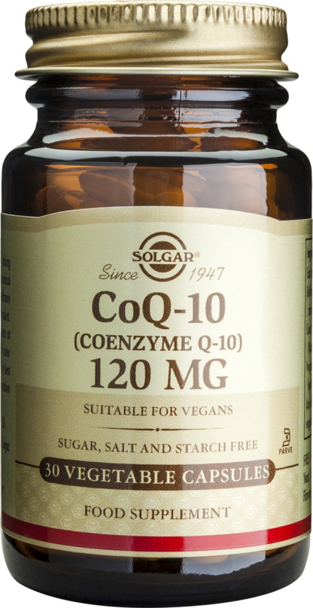 Solgar Vegetarian CoQ-10 120mg, Υγεία καρδιαγγειακού συστήματος & τόνωση , 30 φυτικές κάψουλες
