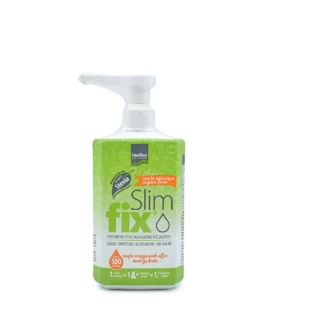 INTERMED Slim Fix Γλυκαντικό Υγρό Με Στέβια Εναλλακτικό Της Ζάχαρης, 500ml