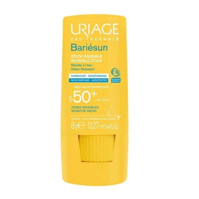 Uriage Bariesun Invisible Stick SPF50+ Αντιηλιακό Στικ Για Ευαίσθητες Περιοχές, 8gr