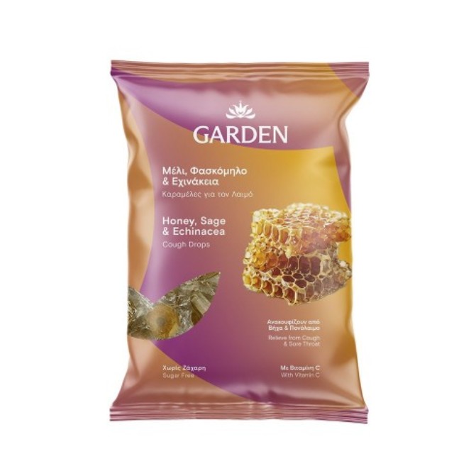 Garden Καραμέλες για το Λαιμό Μέλι, Φασκόμηλο & Εχινάκεια 60gr