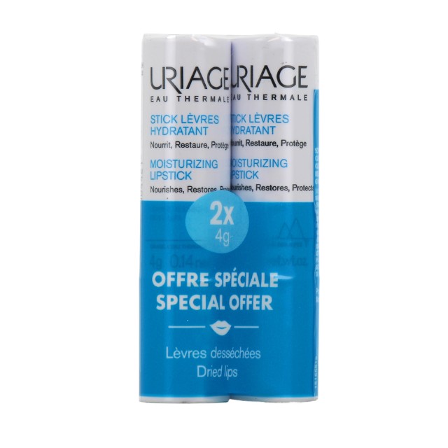 Uriage Eau Thermale Πακέτο Moisturizing Lipstick Ενυδατικό Στικ Χειλιών 2x4g