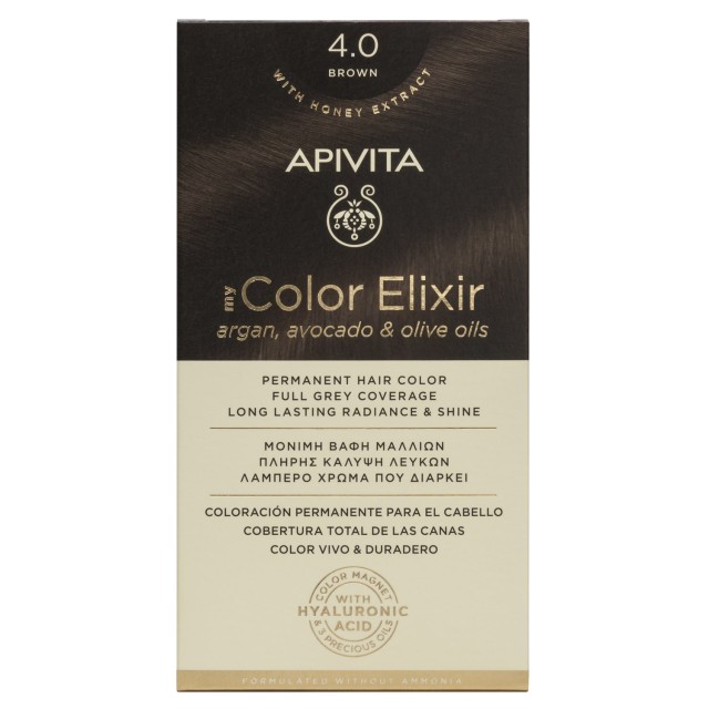 Apivita My Color Elixir Νο 4.0 Βαφή Μαλλιών Μόνιμη Φυσικό Καστανό