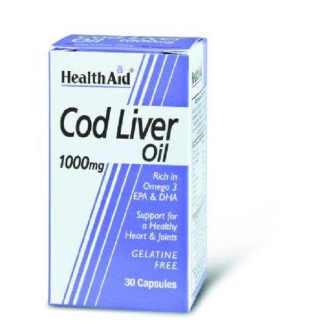 HEALTH AID Cod Liver Oil 1000Mg Vegetarian Capsules Υγεία Της Καρδιάς 30tabs