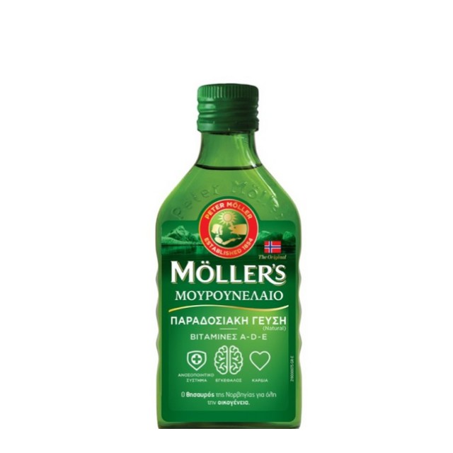 Mollers Cod Liver Oil Omega 3 Natural Μουρουνέλαιο Mollers σε Υγρή Μορφή με Φυσική Γεύση 250ml