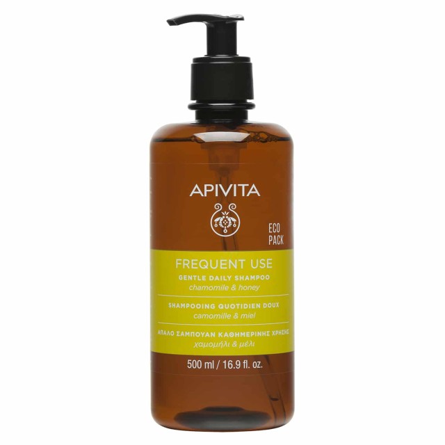 APIVITA Frequent Use Shampoo Chamomile & Honey, Απαλό Σαμπουάν Καθημερινής Χρήσης Χαμομήλι & Μέλι, 500ml