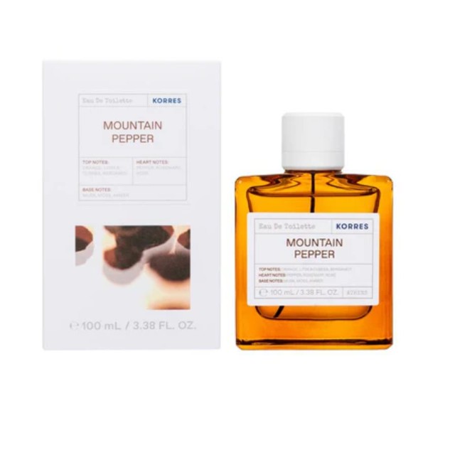 Korres Eau De Toilette Mountain Pepper  Ανδρικό Άρωμα με Νότες Πορτοκάλι Litsea Cubeba Περγαμόντο 100ml