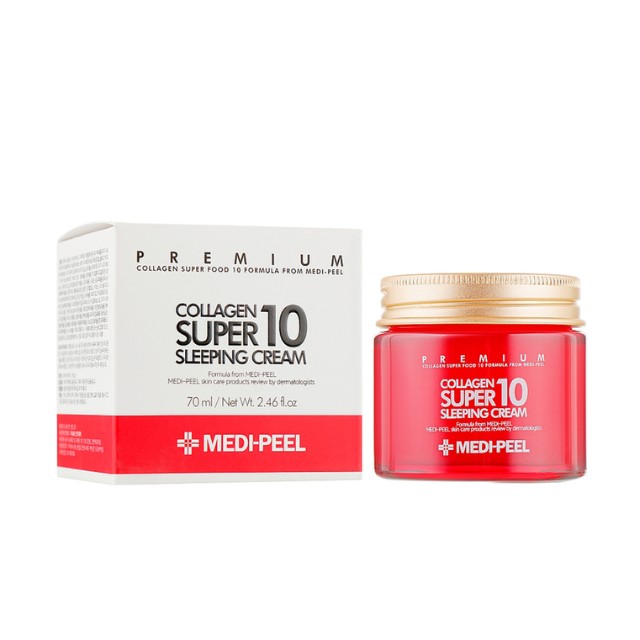 Medipeel+ Collagen 10 Super Sleeping Cream Αντιγηραντική Kρέμα Νυκτός για Σύσφιξη 70ml