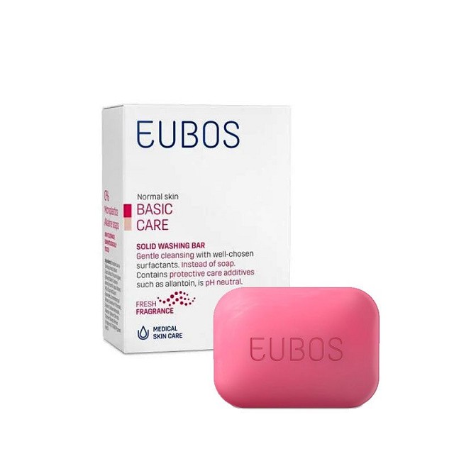 EUBOS Basic Care Solid Washing Bar Red Στερεή Πλακά Καθαρισμού Προσώπου & Σώματος Για Όλους Τους Τύπους Επιδερμίδας, 125gr