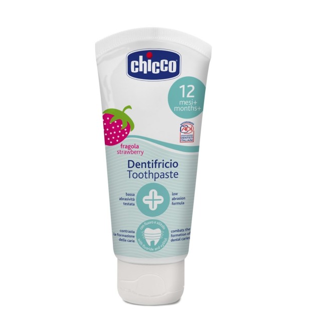 Chicco Toothpaste 12m+ Παιδική Φθοριούχος Οδοντόκρεμα με γεύση Φράουλα, 50ml