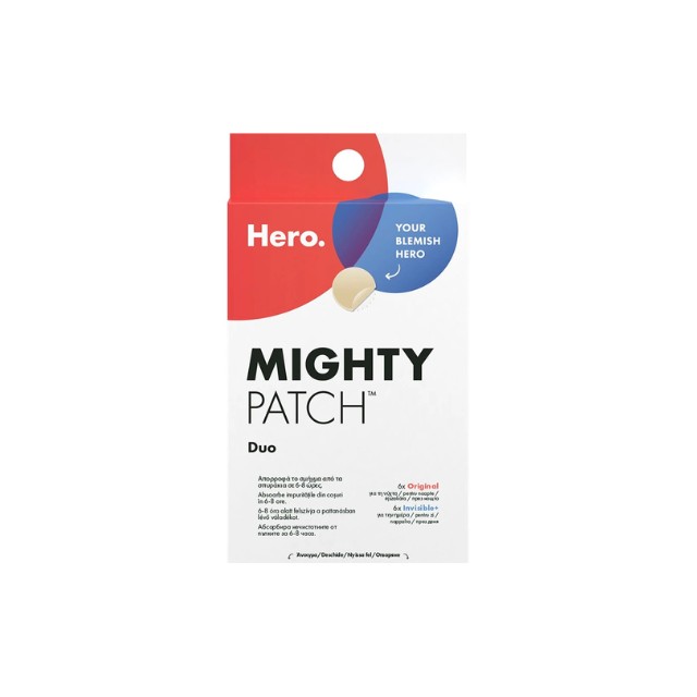 Hero Mighty Patch Duo Original & Invisible+ Επιθέματα για Σπυράκια 12 Τμχ