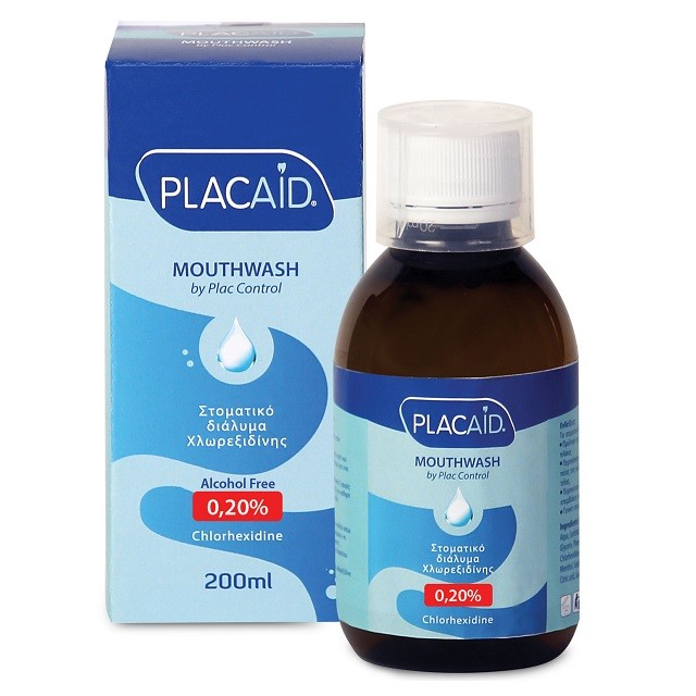PlacAid Mouthwash Chlorhexidine Στοματικό Διάλυμα Με Χλωρεξιδίνης 0,20%, 200ml
