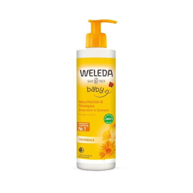 Weleda Baby Body Wash & Shampoo Calendula Βρεφικό Σαμπουάν & Αφρόλουτρο 400ml