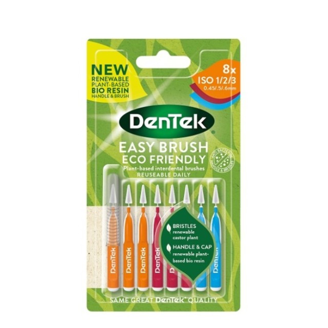 Dentek Easy Brush Eco Frendly Μεσοδόντια Βουρτσάκια Multi Size ISO 1/2/3 0.45/.5/.6mm 8τμχ