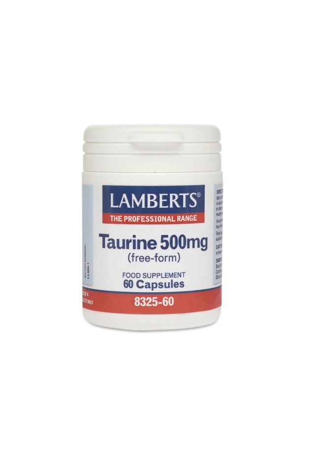 Lamberts Taurine 500mg Ταυρίνη 60 Κάψουλες 8325-60