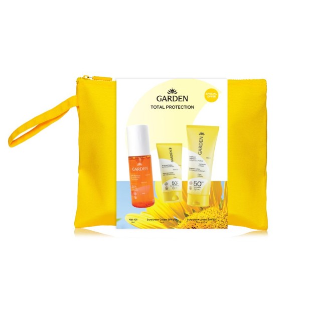 Garden Total Protection Πακέτο Face & Body Lotion SPF50 75ml & Face Cream SPF50+ 25ml & Hair Οil 100ml