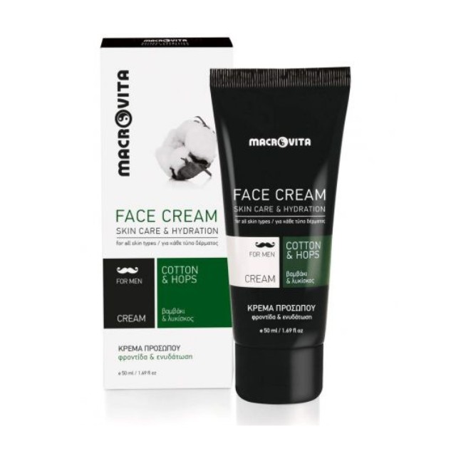 Macrovita Cotton & Hops for Men Face Cream Ενυδατική Κρέμα Προσώπου, 50ml