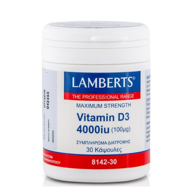 Lamberts Vitamin D3 4000iu 100μg 30 Κάψουλες 8142-30