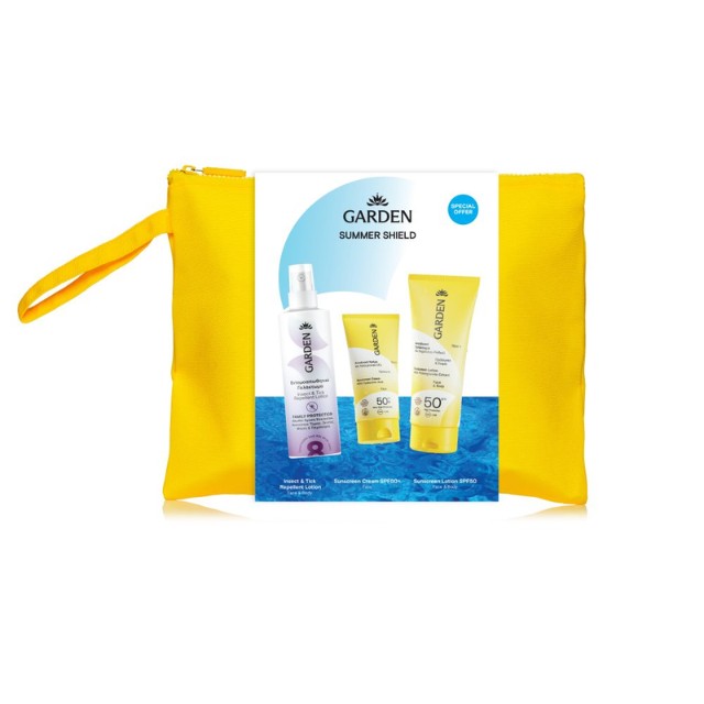 Garden Summer Shield Πακέτο Face & Body Lotion SPF50 75ml & Face Cream SPF50+ 25ml & Εντομοαπωθητικό 100ml