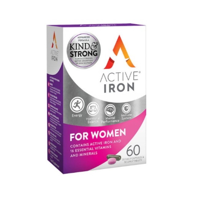 Bionat Active Iron Women με Ενεργό Σίδηρο για Γυναίκες 30 Δισκία + 30 Κάψουλες