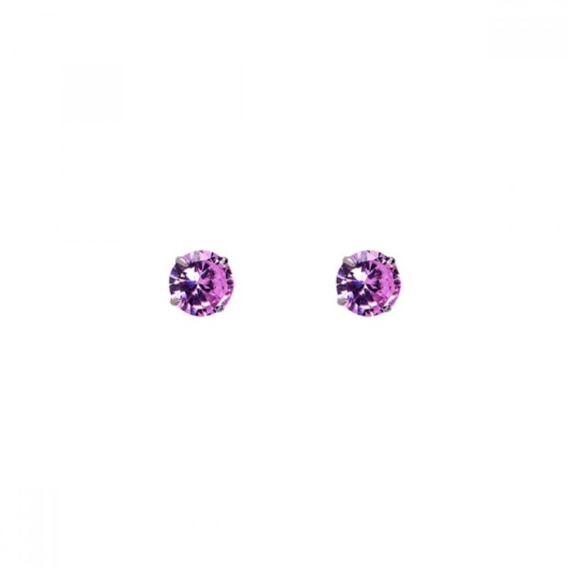 Medisei Ασημένια Σκουλαρίκια No 05423 - Pink Studs, 1 ζευγάρι