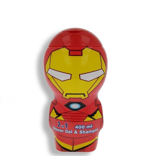 AIR-VAL Iron Man 2σε1 2D Παιδικό Αφρόλουτρο & Σαμπουάν, 400ml