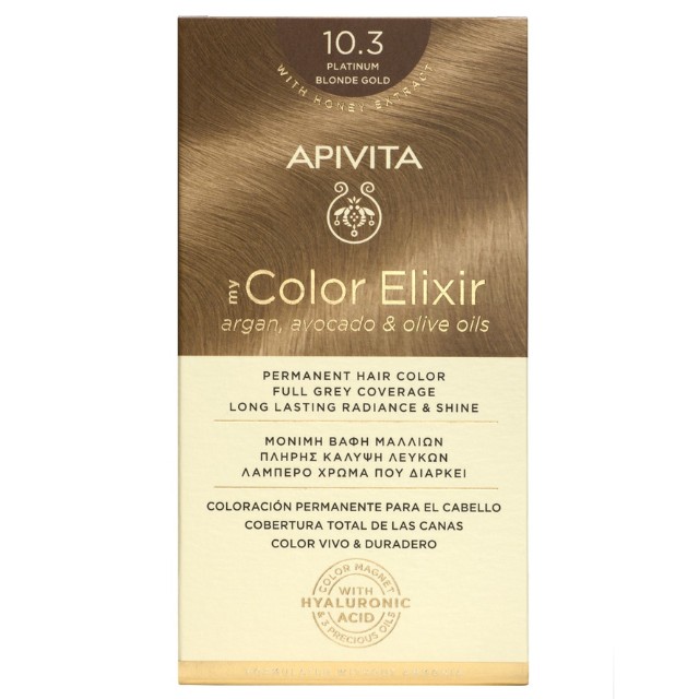 Apivita My Color Elixir Νο 10.3 Βαφή Μαλλιών Μόνιμη Κατάξανθο Μελί